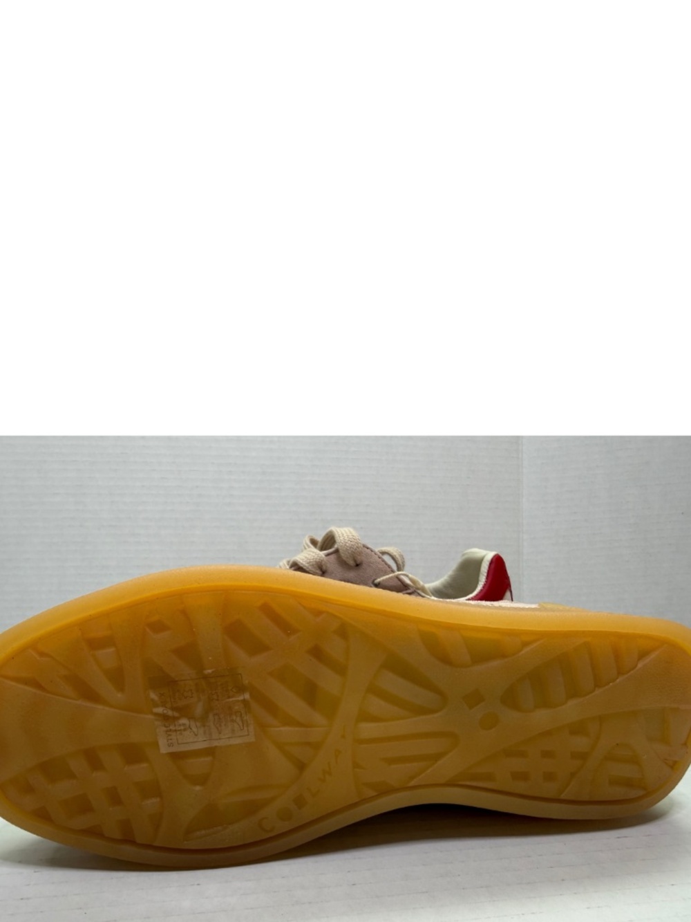 NWOB Coolway Goal Suede Retro Court Sneakers -Marshmallow/Red- size 7.5 US/ 38EU - Picture 9 of 11